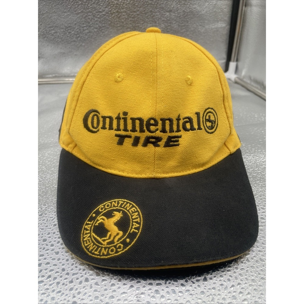 Continental Tire Baseball Cap Embroidered Yellow Black Adjustable Racing Cars‎